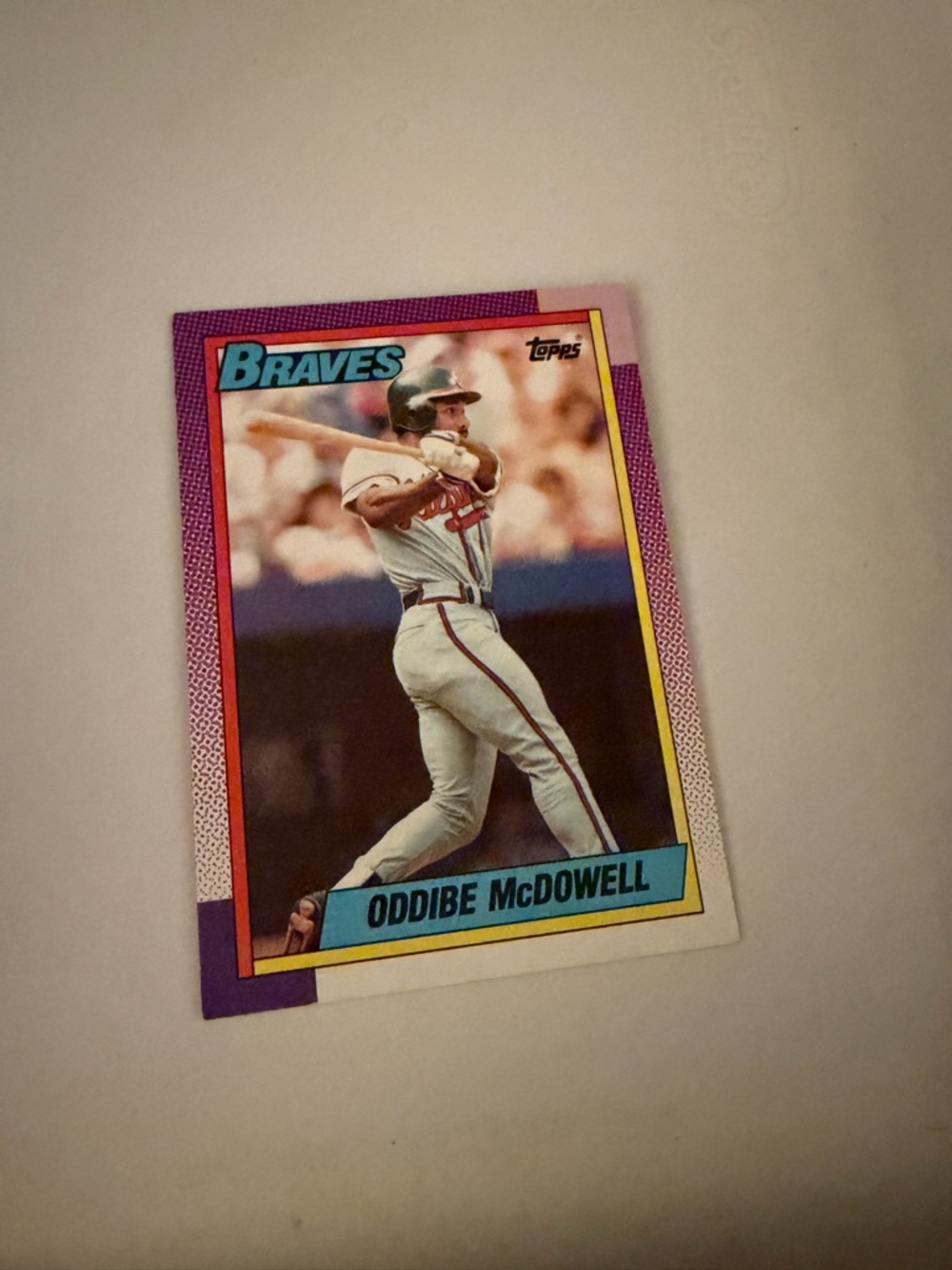 1990 topps oddibe McDowell braves baseball card
